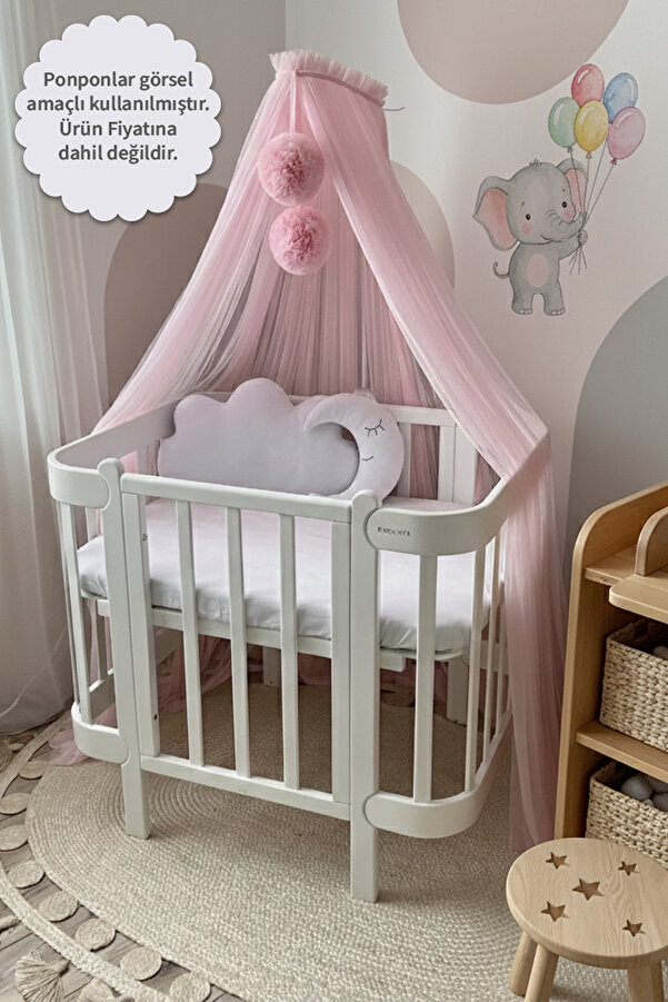 Kiddy Happy Pembe Beşik Cibinliği Ve Cibinlik Aparatı