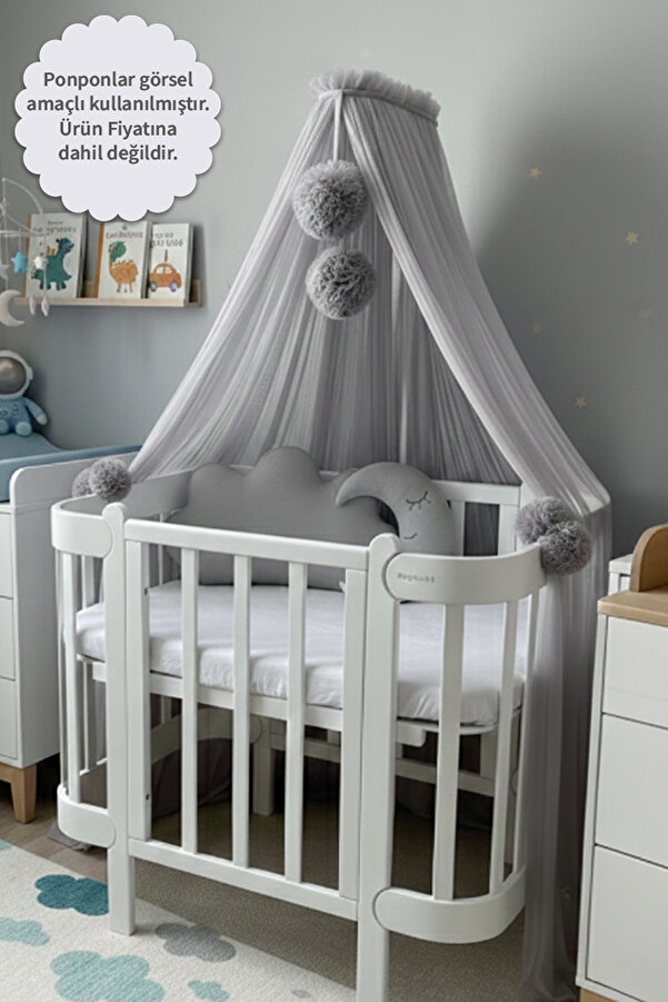 Kiddy Happy Gri Beşik Cibinliği Ve Cibinlik Aparatı