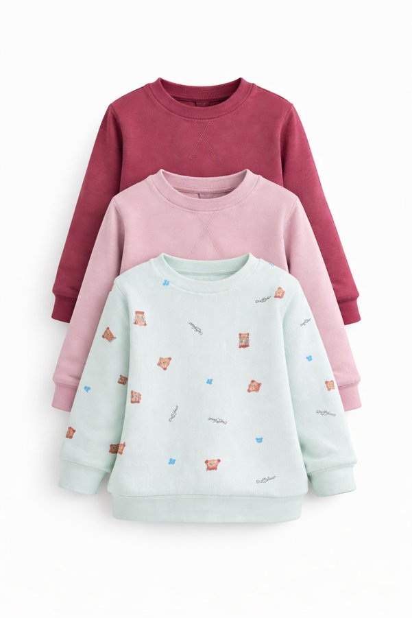 ozbaby.com Baby Girl 3-Piece Seasonal Sweatshirt Set 2-6 Years | 100% Cotton Single Top Casual Comfortable
