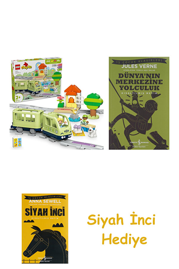 Türkiye İş Bankası Kültür Yayınları DUPLO Town İnteraktif Macera Treni 1042 + Dünyanın Merkezine Yolculuk + Siyah İnci Hediye