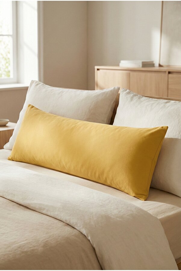 NESCO Dolgun Yan Yatış Hamile Yastığı Ve Dekoratif Uzun Yastık 40x120 - 1400gr