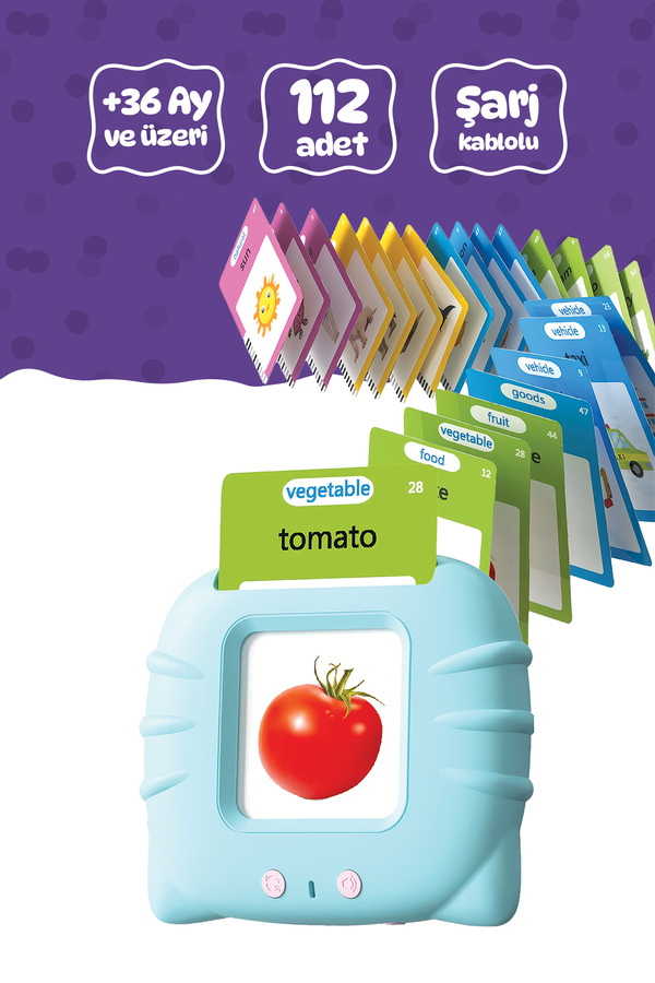 Circle Toys İngilizce Konuşan Sesli Flash Eğitim Kartları 224 Kart - Mavi