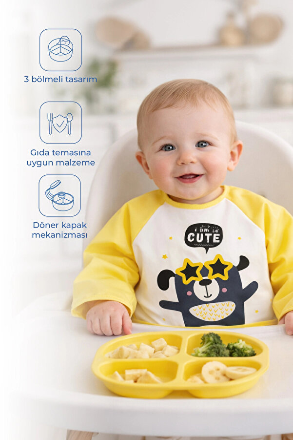 Babyjem Poli Muşamba Kollu  Mama Önlüğü