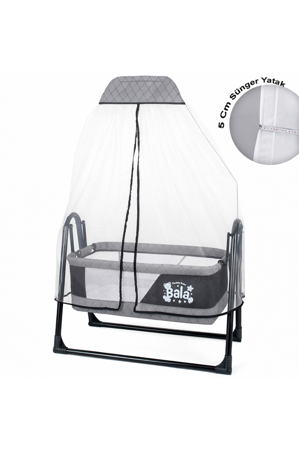 CHUBBY BABY Bala Sallanır Sepet Beşik 5 Cm Sünger Yataklı Sallanır Bebek Beşiği