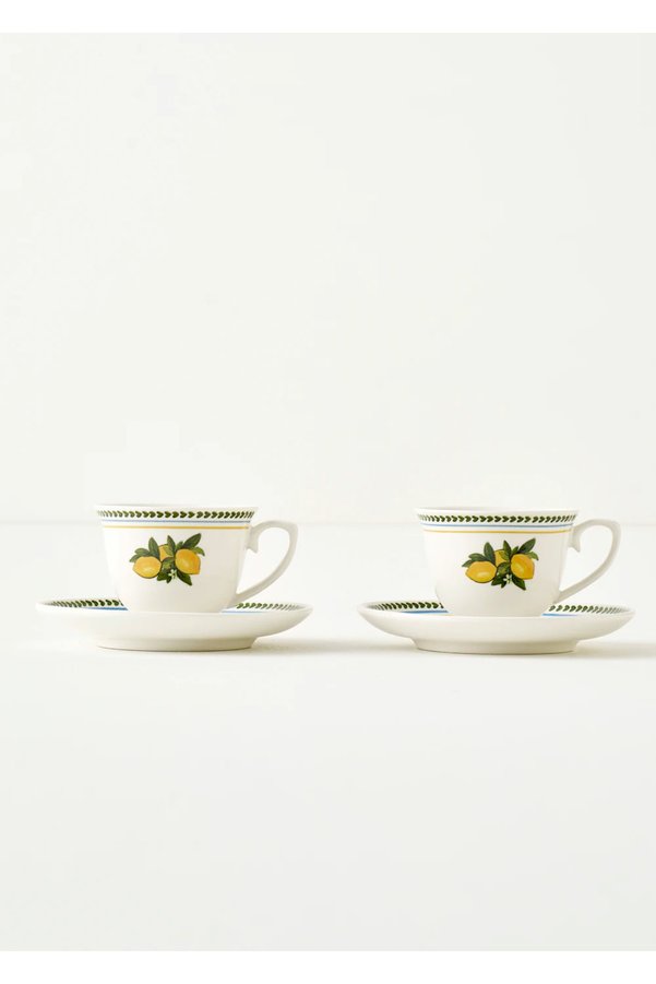 Bella Maison Lemoncello Porcelain 2-Piece Coffee Cup Set (90 cc)
