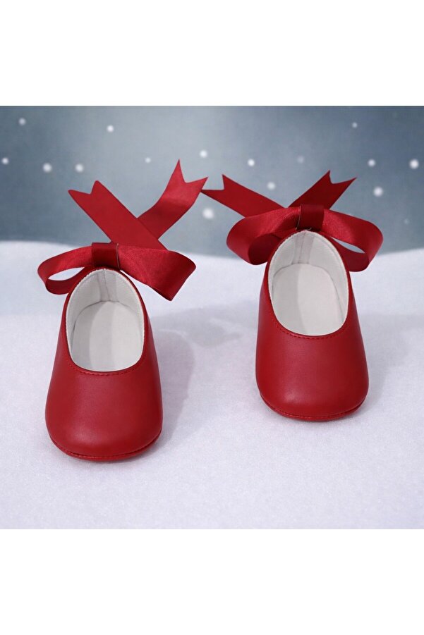 Kindo Baby Kırmzı Yenidoğan Bebek babet Ayakkabı Bebek patiği