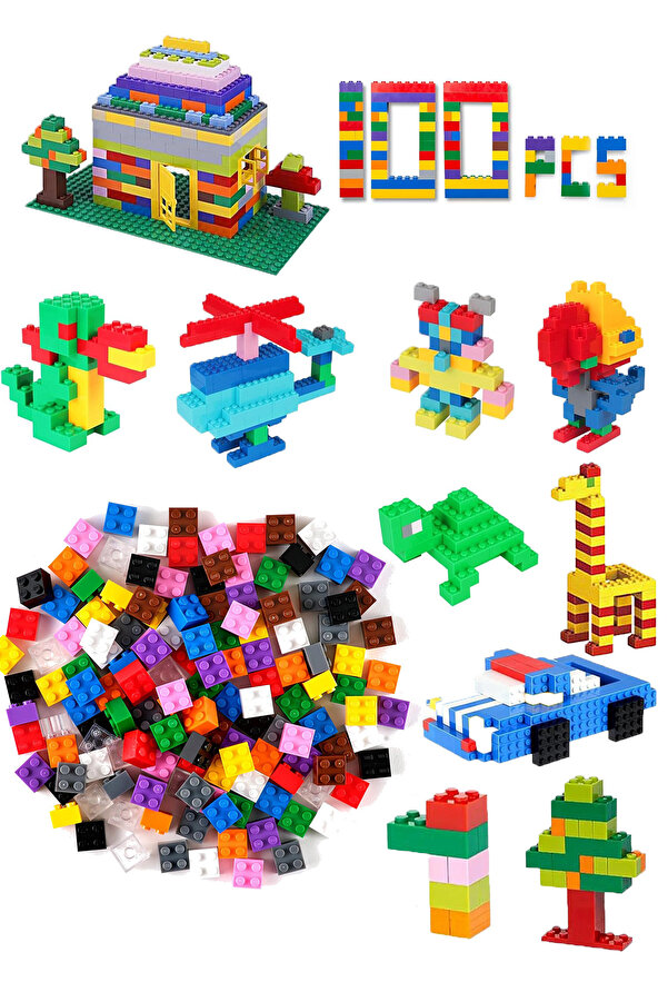 ThinkMaster 100 Parça 2x2 Classic ve City ile Uyumlu Parçalar - Karışık Renklerde