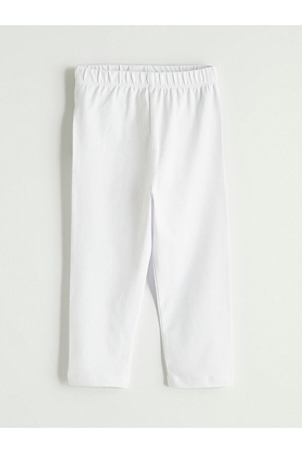 LC Waikiki Beyaz Basic Kız Çocuk Tayt