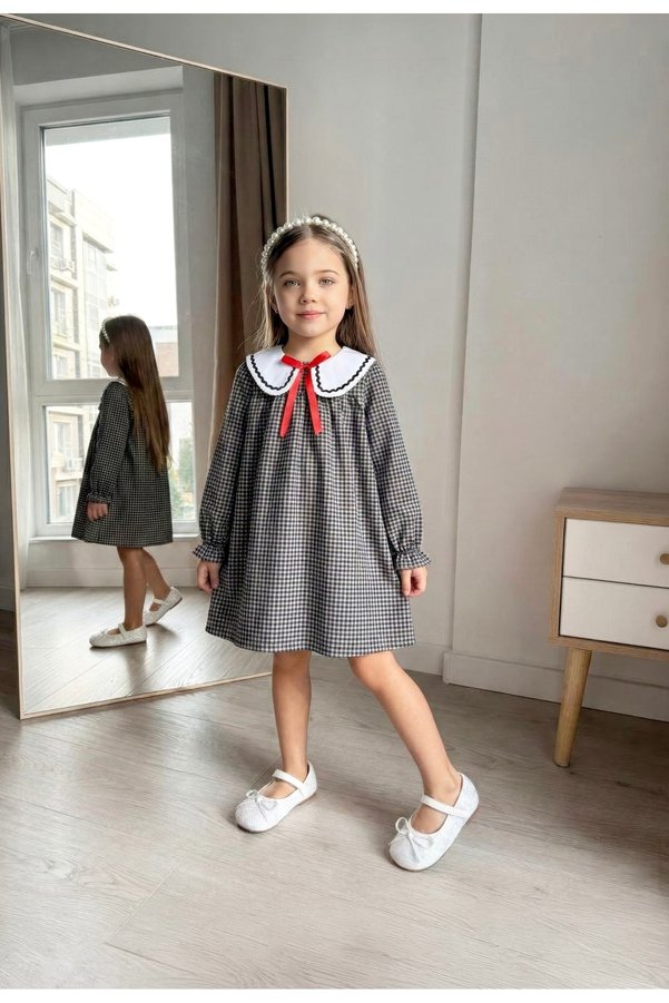 Alvadonna Bebe Yaka Ribbon Detail Loose Dress