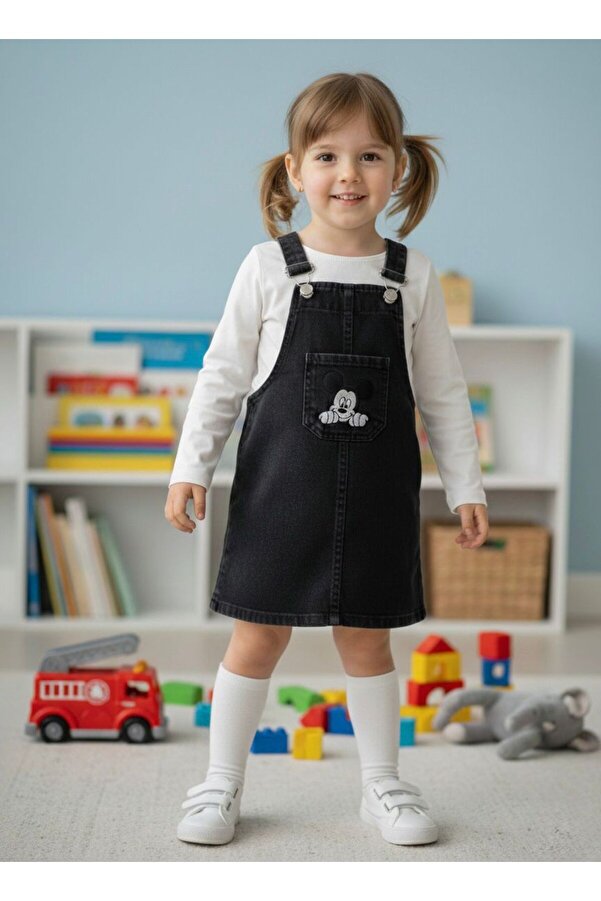 Miniminnakkidswear Kız Çocuk kot jile elbise