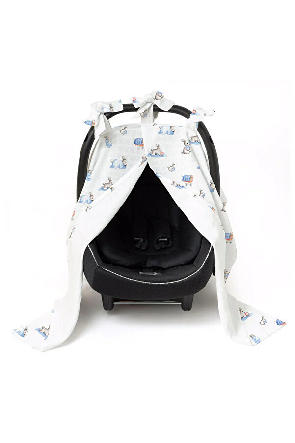 Deux Lapins % 100 Pamuk Müslin Puset Örtüsü - Bébé Lapin