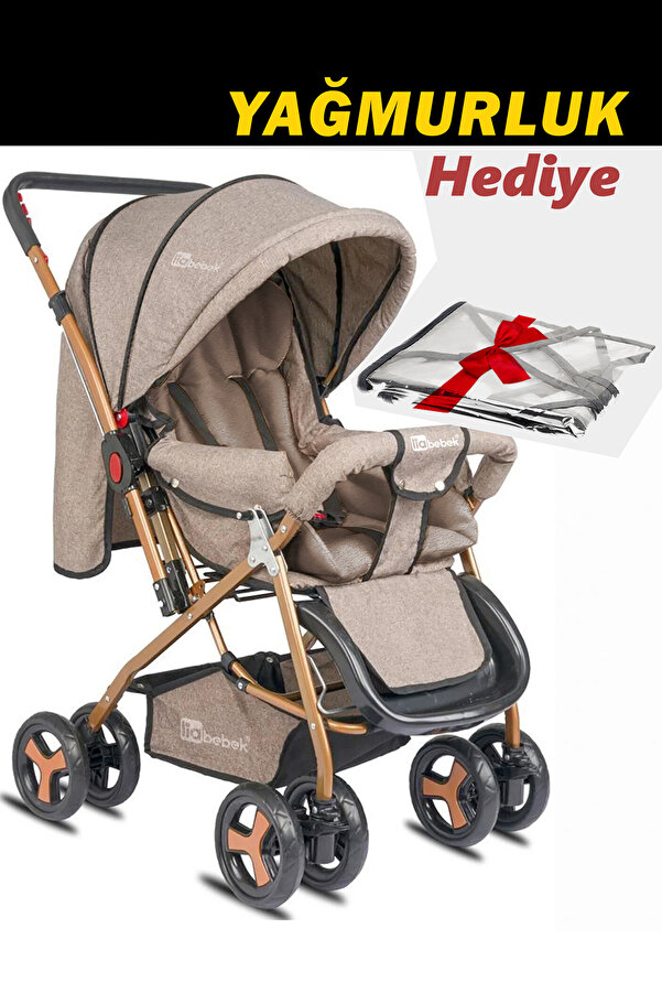 liabebek ZENİT Kahve Gold Çift Yönlü Bebek Taşıma PUSETİ