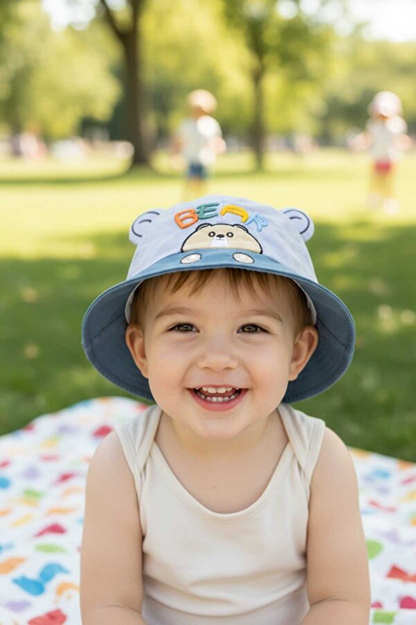 Aware Time Kitti 1-3 Yaş Erkek Bebek&çocuk Yazlık Fötr Şapka