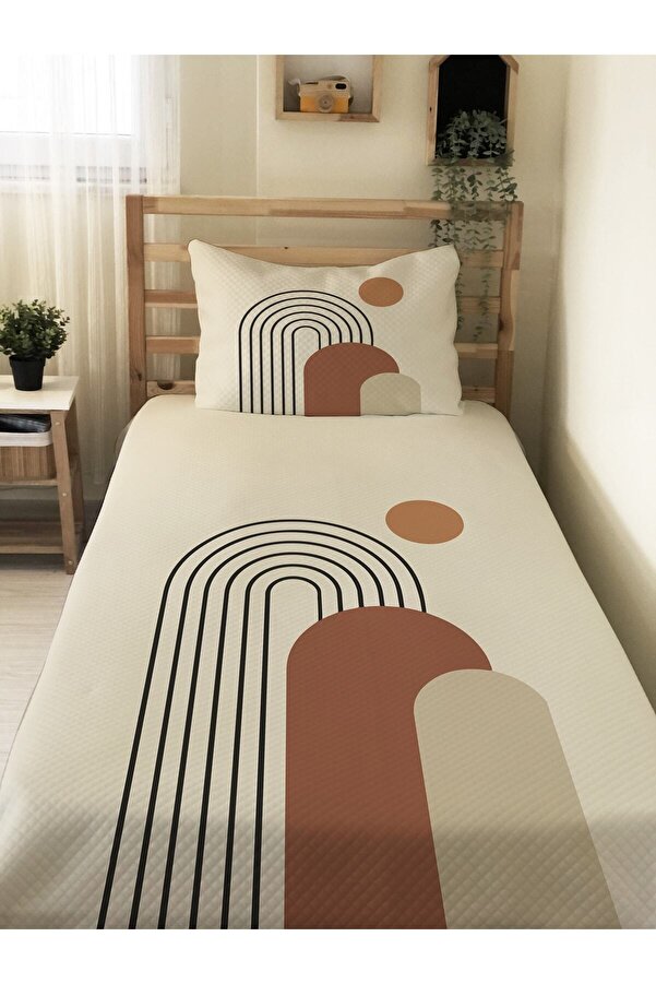 Evmila Modern Desenli Bebek Ve Çocuk Baskılı Tek Kişilik Pike Takımı 160 X 220 Cm Renkli