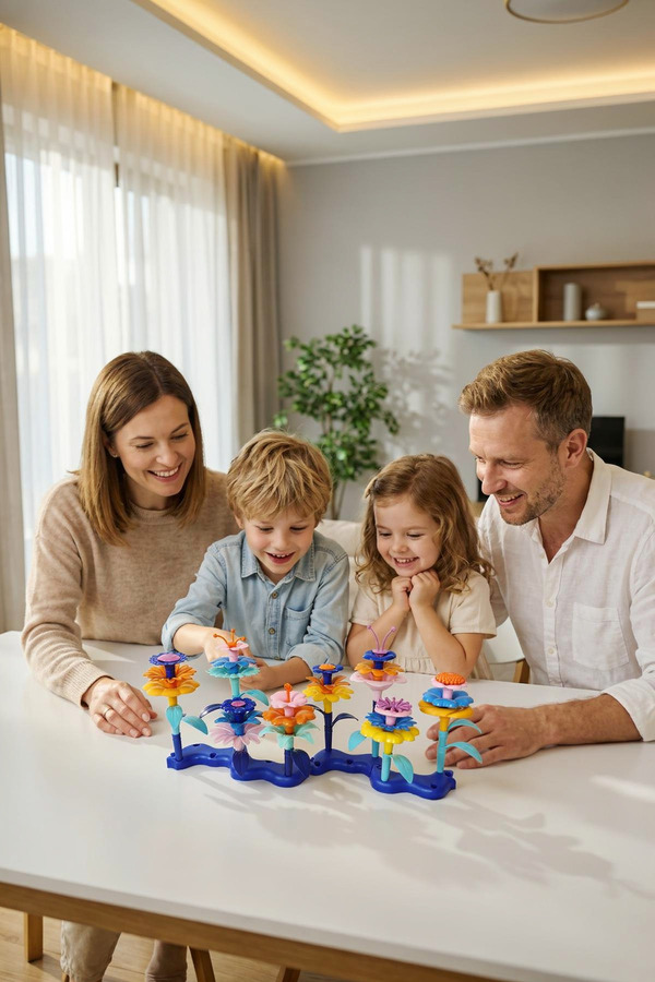 kidva 52 Parça Çantalı Okyanus Çiçek Bahçesi Yapım Seti Eğitici Blok Oyuncak Bul Tak Montessori 3 Yaş