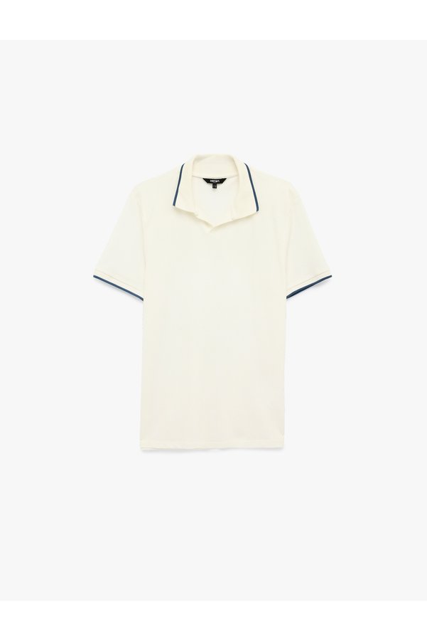 Koton Men'S Ecru Polo Neck T-Shirt