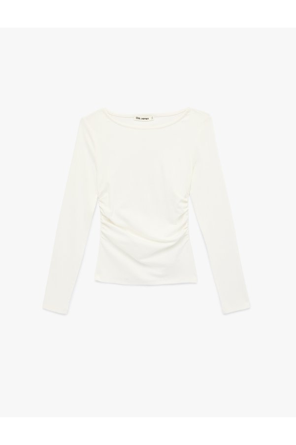 Koton Women'S Ecru Crew Neck T-Shirt
