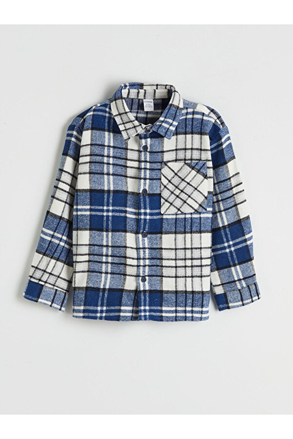 LC Waikiki Elsiva Collection Lacivert Ekose Erkek Çocuk Oduncu Gömlek