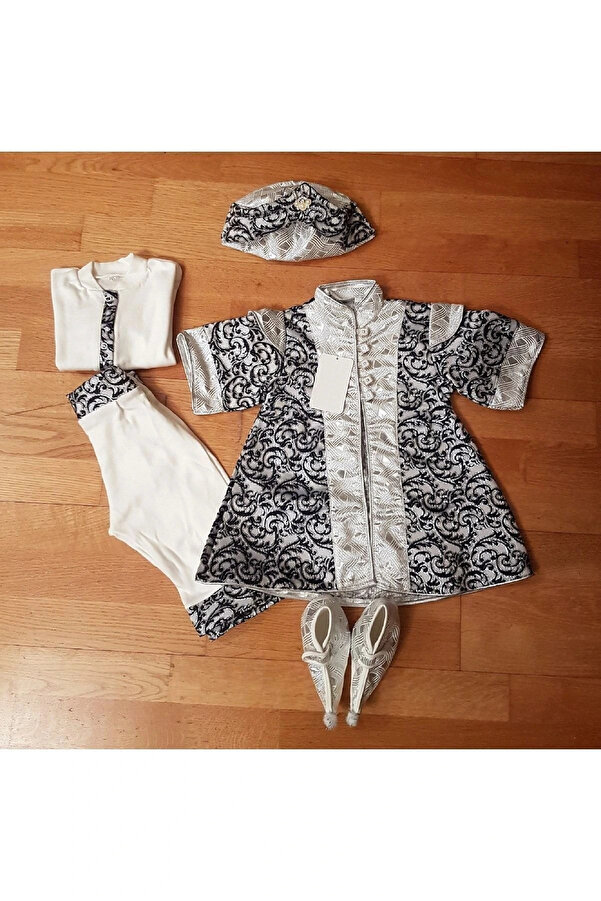 Petite Ponpon Baby Erkek Bebek Şehzade Mevlüt Takımı Sünnetlik, Bayramlık Sünnet Takımı Doğum Hediyesi Mevlütlük