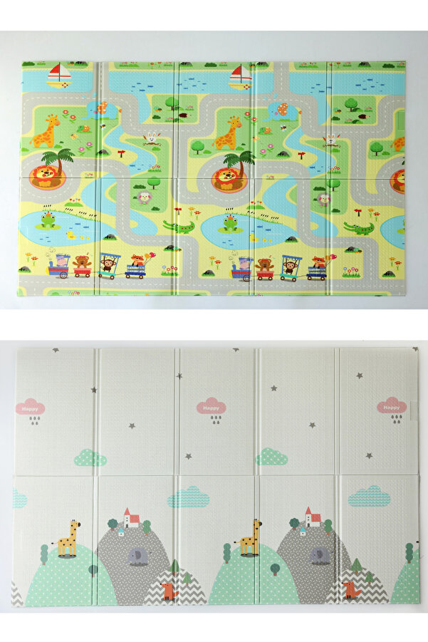 Bebebao Doğa Keşif Yolu ile Minik Kaşifler Gökyüzü ve Dağ Rotaları Katlanabilir Oyun Matı 200x130x1