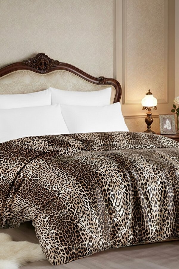 Lorien Leopar Desenli Çift Kişilik Nevresim / Yorgan Kılıfı 200 x 220 cm