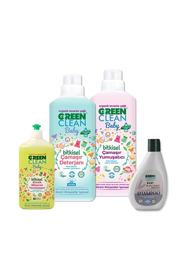 Green Clean Baby Şampuan, Biberon Temizleyici, Çamaşır Deterjanı ve Yumuşatıcı