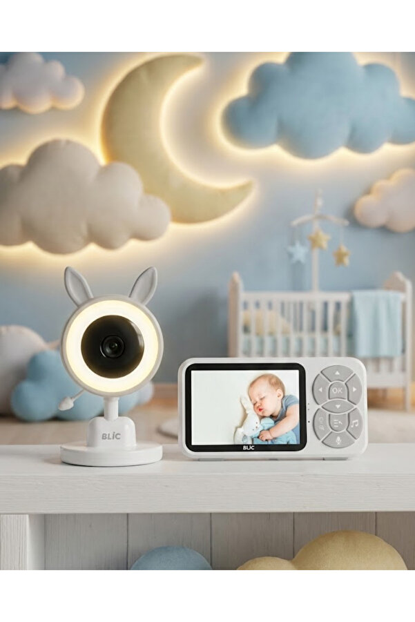 BRF YoncaOutletSell LCD Ekranlı Bebek İzleme Kamerası Ninnili Gece Görüşlü Güvenlik Sistemi 1045704