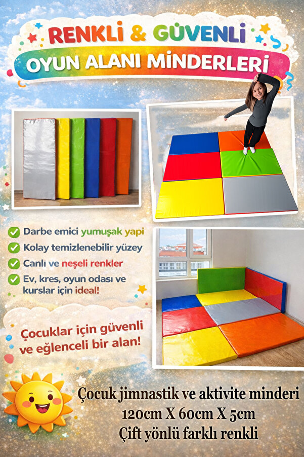 TATAMI Çocuk jimnastik ve Aktivite Minderi (120x60x5cm)