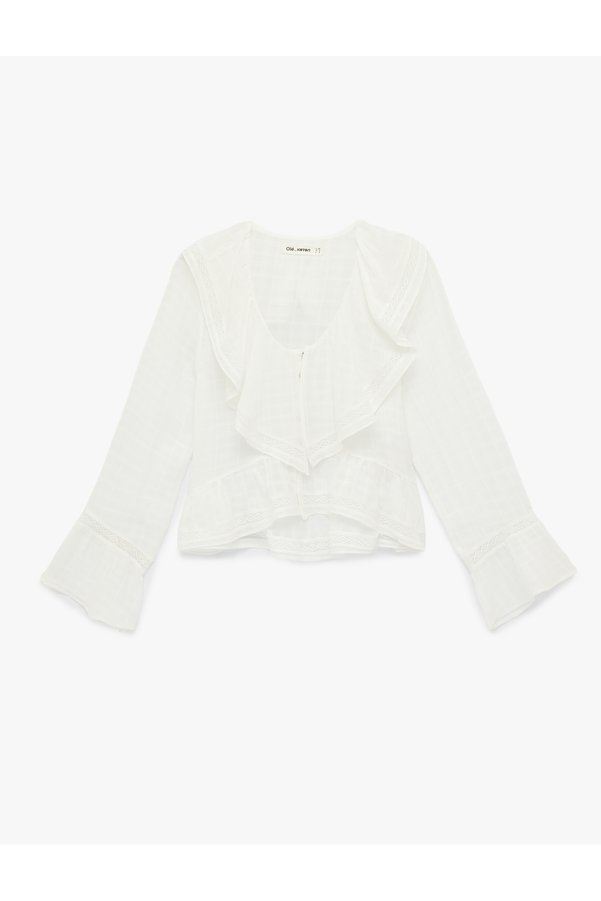 Koton Women'S White V Neck Blouse