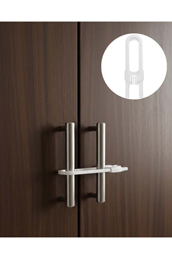 TEKNO NEST GİGA 4 Adet Dolap Kapak Kilidi Ev İçi Güvenlik İçin Pratik Koruma Seti 1240474