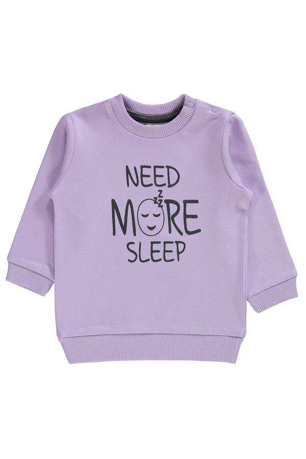 Civil Baby Need More Sleep Baskılı 6-18 Ay Sweatshirt - Lila