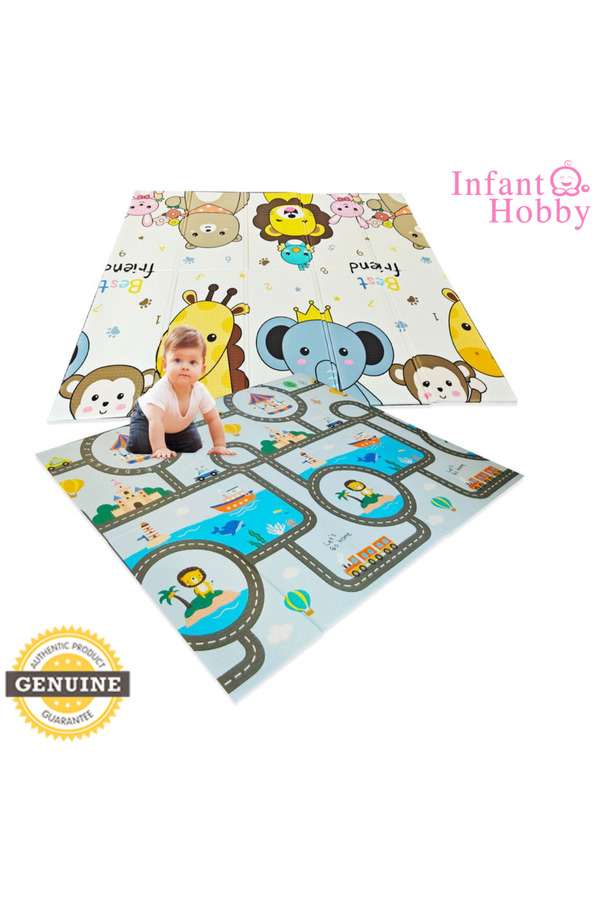 İnfant Hobby Happy Dream Premium Katlanabilir Oyun Matı Çift Taraflı Tasarım 160x180x1 Cm