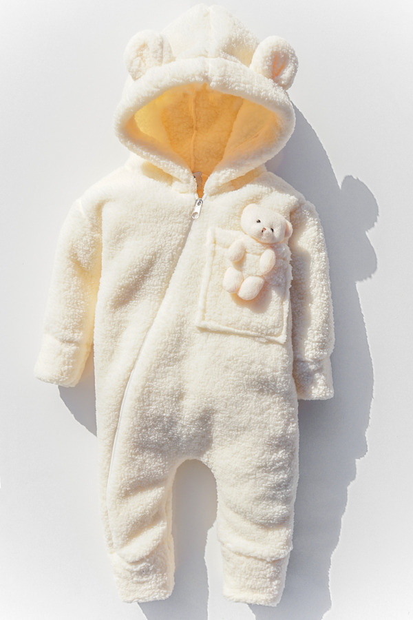 ipek atlas Kız Erkek Bebek Ve Çocuk Peluş Oyuncak Ayılı Kışlık Tulum