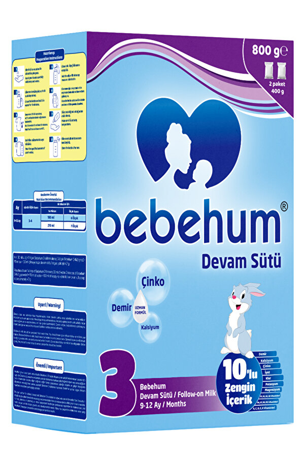 bebehum 3 Devam Sütü 800 gr 9-12 Ay