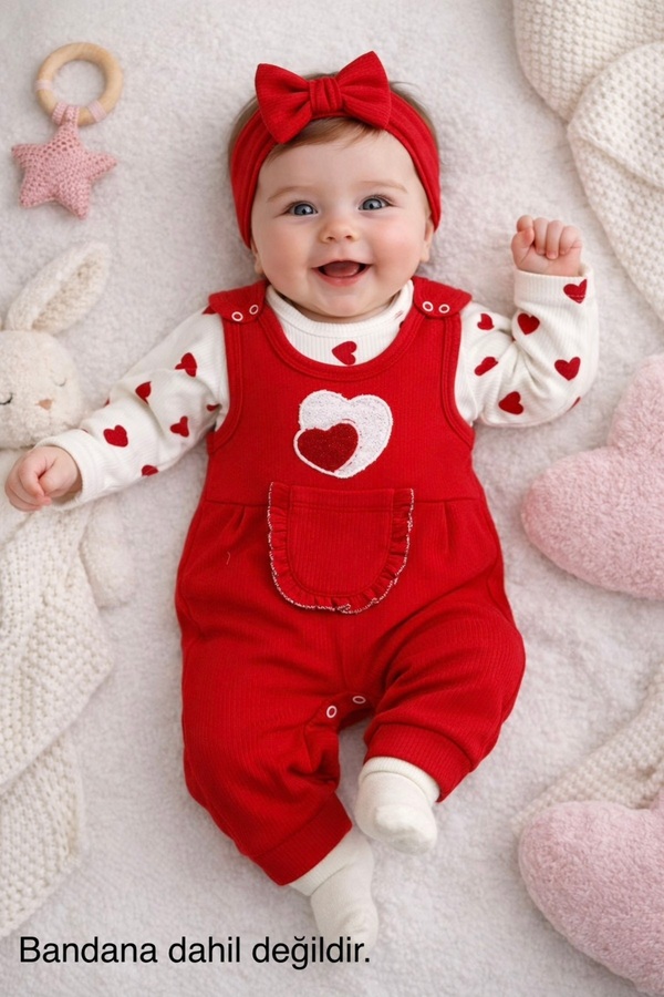 bebekyol Kalpli 2’li Kız Bebe Takım (bandanasız)