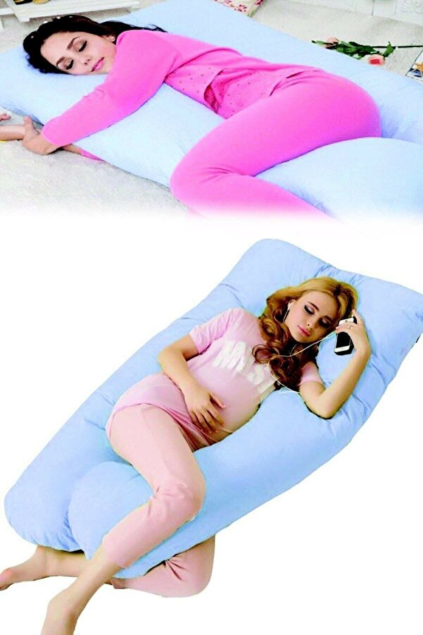 BetterHome 5 Farklı Bölge Destekli Hamile Yastığı ( Mavi ) Emzirme Önlüğü Hediyemizdir