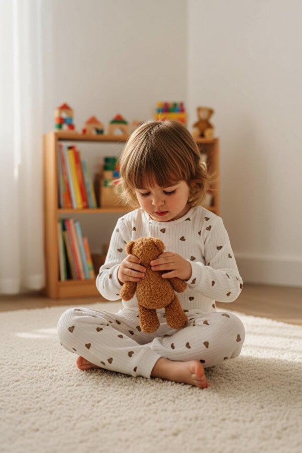 aden kids Raporlu Kumaş Desenli Çocuk Pijama Takımı