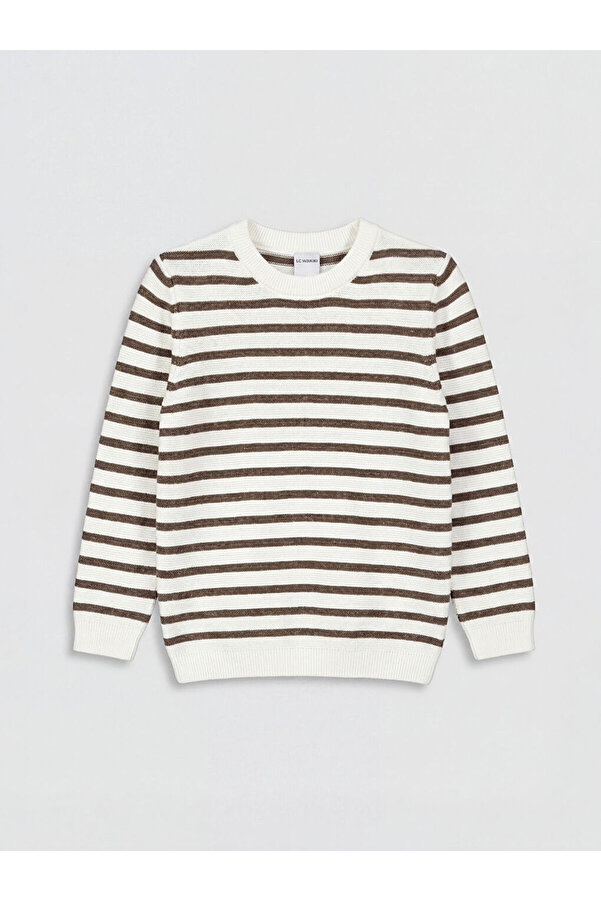 LC Waikiki Timeless Clothing & Zamansız Seçimler Sıfır Roba Yaka Çizgili Erkek Çocuk Triko Kazak