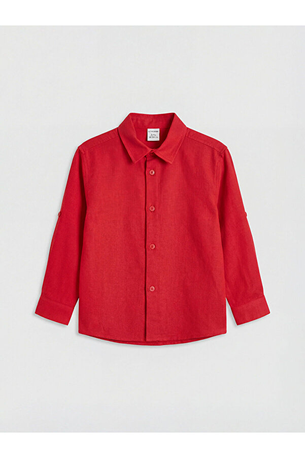 LC Waikiki Elsiva Collection Kırmızı Basic Erkek Çocuk Gömlek
