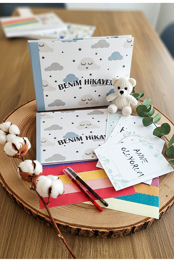 ephotox Hamilelik Ve Anne & Bebek Günlüğü + Kalem + Sticker + Anı Kartları + Kutu