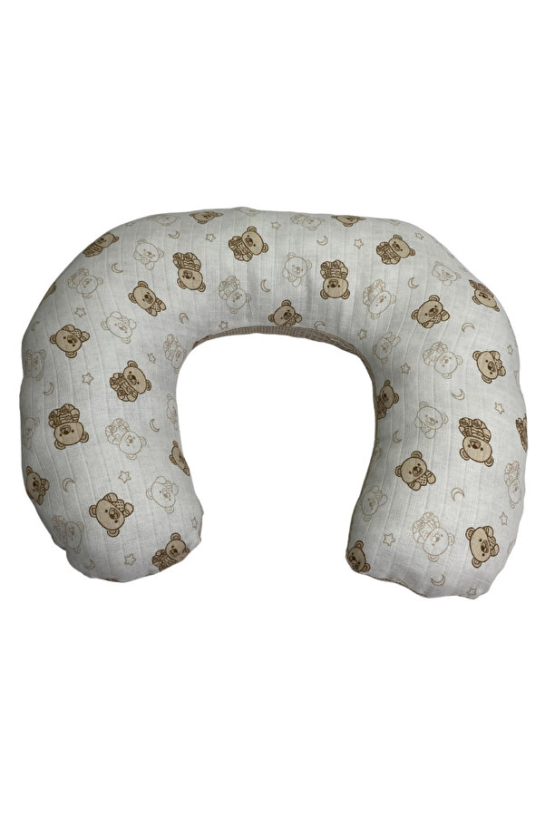 Happy Baby Dikiş Atölyesi Emzirme Yastığı C Yastık Çift Taraflı Bebek Destek Minderi Hamile Yastığı Müslin Waffle Yenidoğan