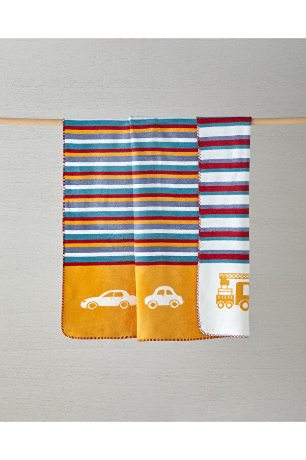 English Home Cheerful Roads Tek Kişilik Çocuk Battaniye 150x200 cm Kırmızı