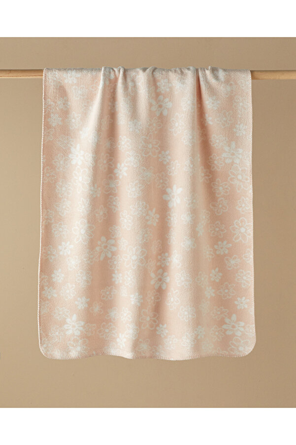 English Home Charming Garden Pamuklu Bebe Battaniye 100x120 cm Pudra