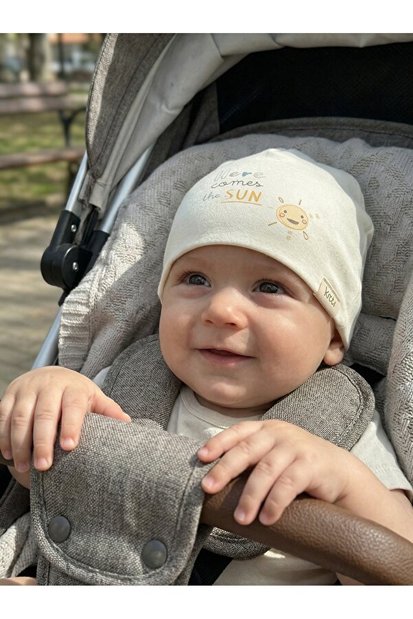 Kardelen Butik Denizli %100 Cotton Çift Kat Erkek Bebek Penye Bere  ( 0-18 Ay )