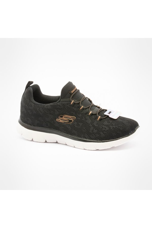 Skechers Summıts - Leopard Black-Gold Women's Sports Shoes 149037 Bkrg
