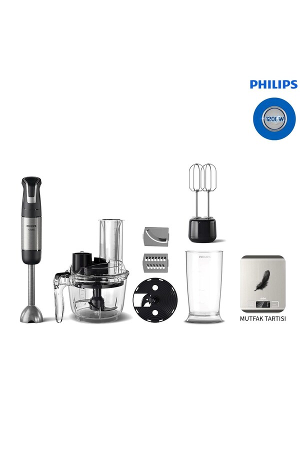 Philips 5000 Serisi El Blenderı 1200W Motor, Paslanmaz Çelik Bıçaklar, Bebek Maması Hazırlama