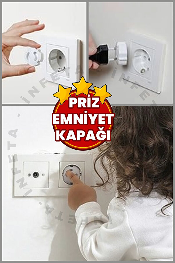 İnfeta 1 Adet Çocuk Priz Kapatıcı- Priz Çocuk Emniyet Kapağı