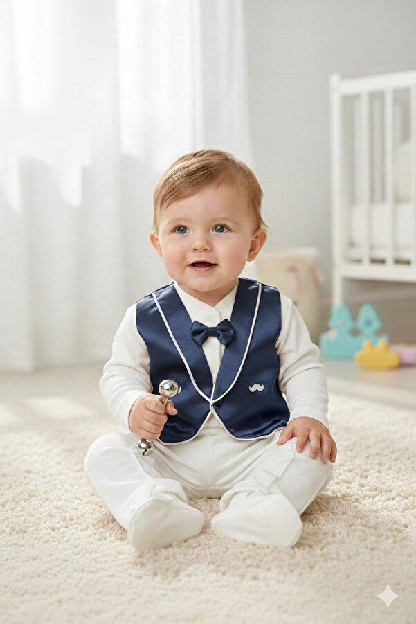 Harry&Millie Erkek bebek smokin yelekli takım mevlüt takımı bebek hediyelik sünnet