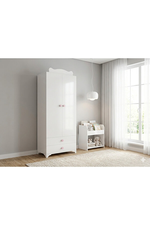 Patiko Furniture Patiko Sahra 058 2 Kapılı Dolap Pembe