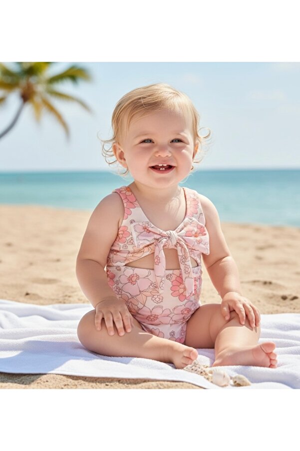 SMP Çiçek Desenli Bebek Mayosu